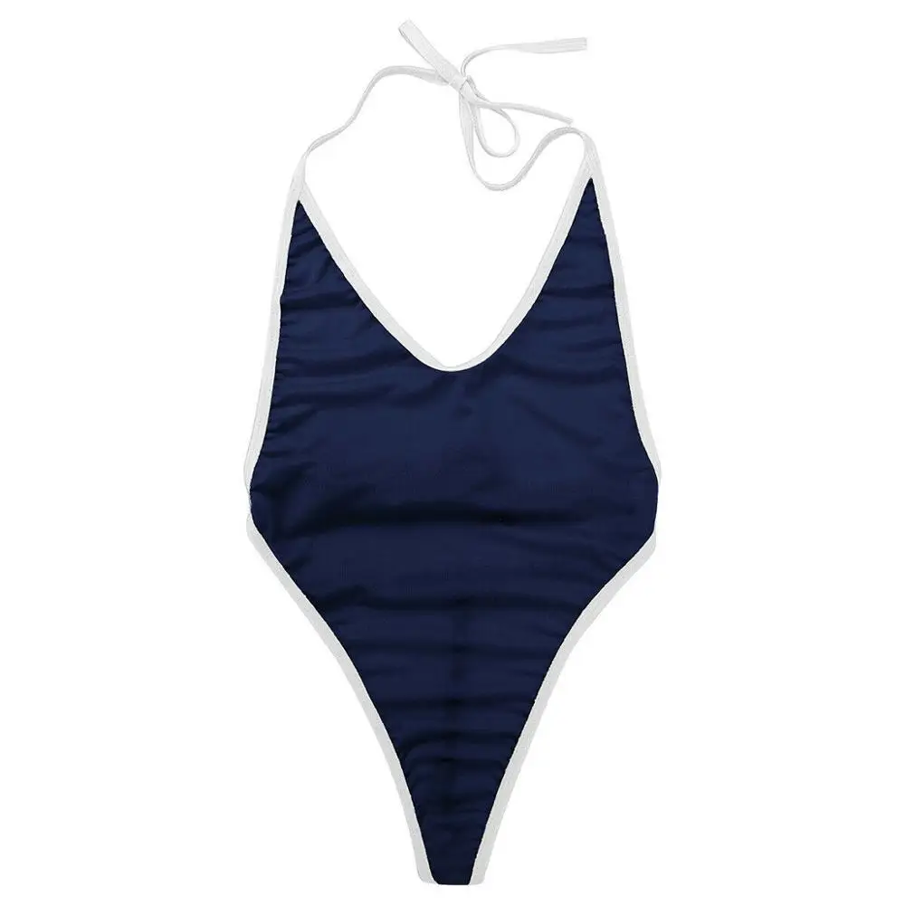 Для соблазнительных женщин на бретелях шеи купальник с высоким вырезом