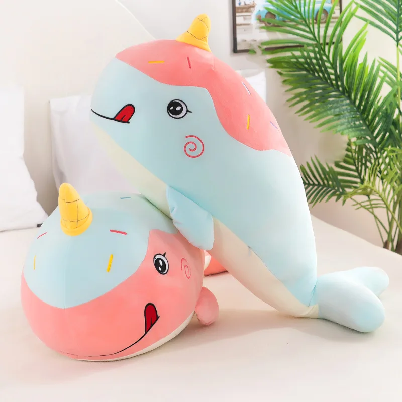 

Free ship 70/90cm cartoon whale plush toy doll creative marine life large stuffed toys doll children's birthday gift long pillow