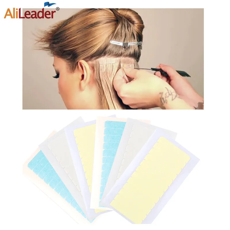 Alileader 0,8*4 см популярный и дешевый двухсторонний скотч супер водонепроницаемый не блеск волосы удлинитель лента для кружева наращивание волос/Toupe - изображение