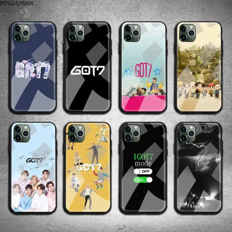 Чехол для телефона PENGHUWAN Kpop idol got7 закаленное стекло iPhone 11 Pro XR XS MAX 8X7 6S 6 Plus SE 2020