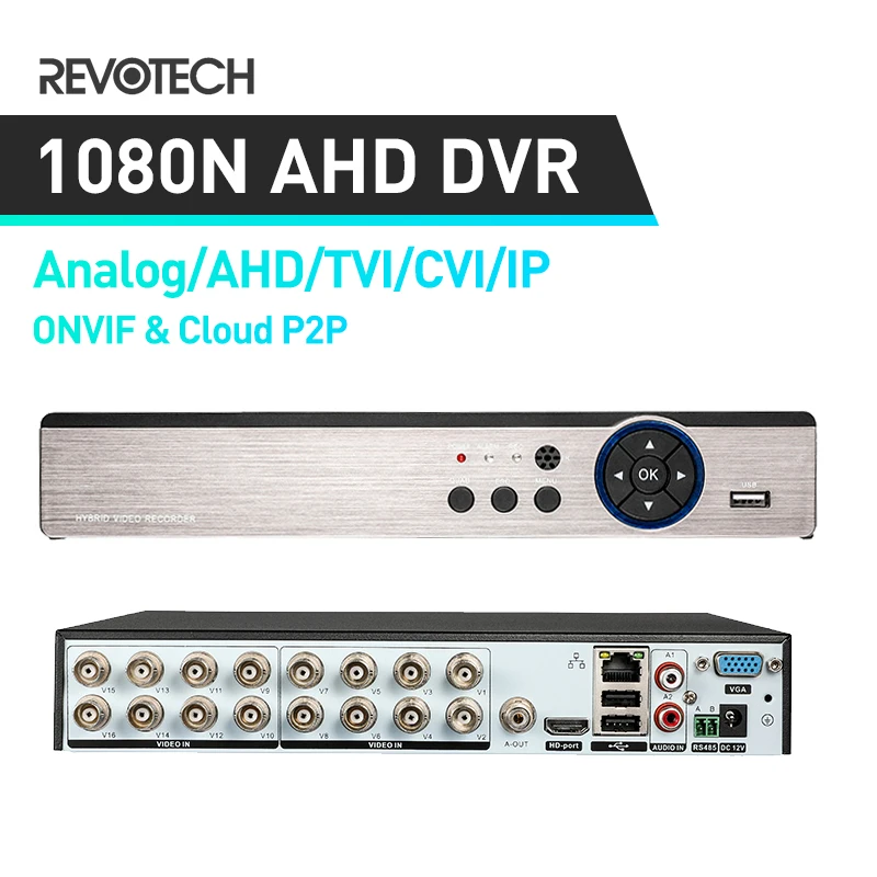 

Гибридный видеорегистратор, 16 каналов, 5 в 1, для AHD-камер, аналоговых IP-камер, Onvif P2P H.264 VGA HDMI систем видеонаблюдения