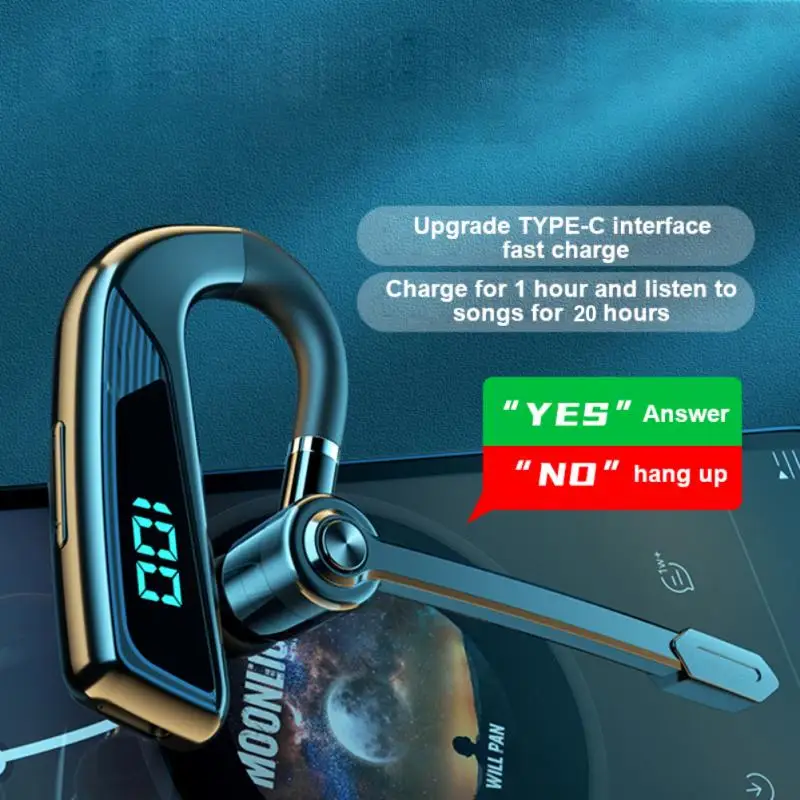 

V16 Car Business Bluetooth-compatible 5.2 Headset Handsfree Headphones Strong Bass Wireless Earphones Earbud Earpiece
