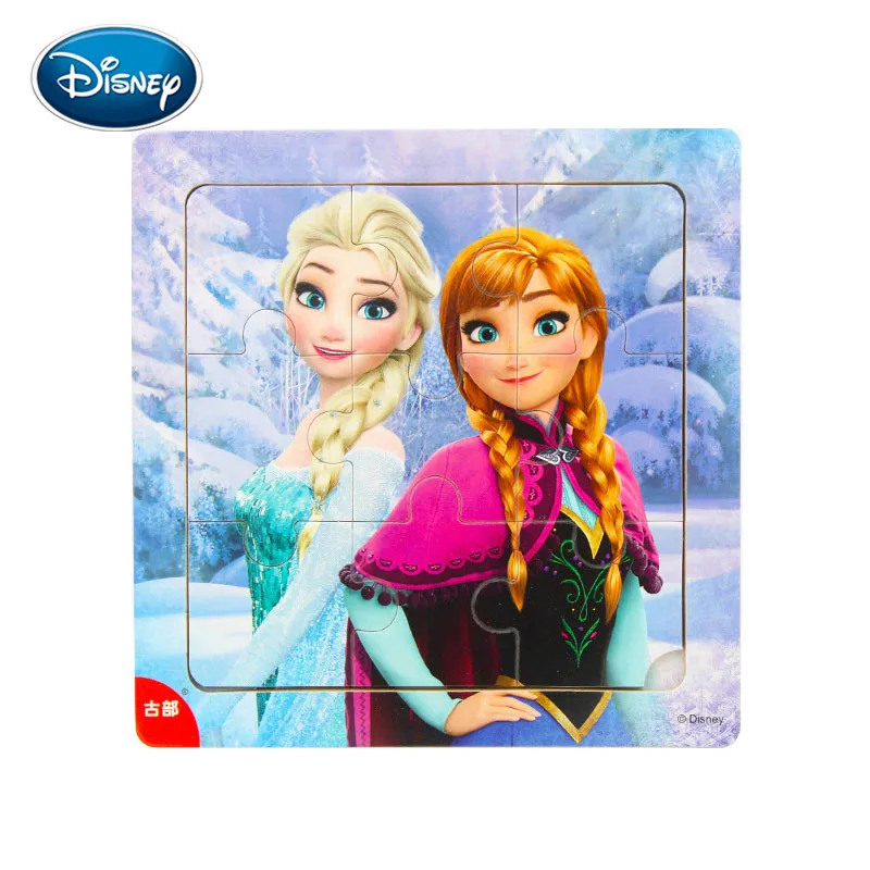 Disney 9 шт/16 шт Белоснежка/София/Микки Минни/замороженная Романтика деревянная коробка головоломка 2-3-4-5 лет детская головоломка
