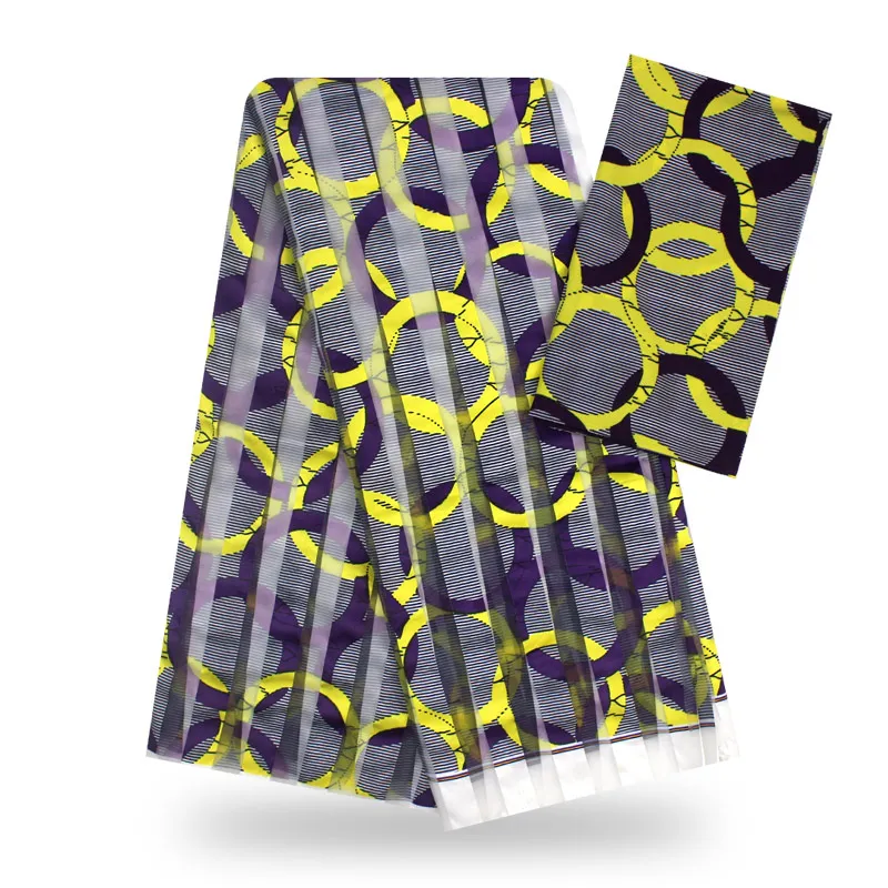 Черно-белая лента шелковая восковая Ткань Органза Шелковый материал африканская