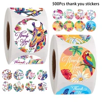 color cute animal stickers 100 500pcs thank you stickers seal labels for business packaging scrapbooking stationery stickers
