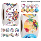 Цветные милые наклейки в виде животных, 100-500 шт., стикеры с благодарностью, этикетки для печати для деловой упаковки, скрапбукинга, канцелярские наклейки
