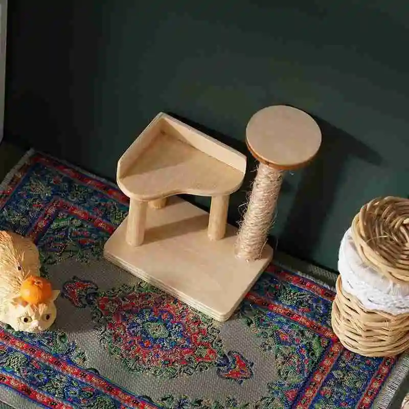 

1/12 Dollhouse Wooden Cat Climbing Frame Bathroom Kitchen Model(wood frame) Furniture color climbing Accessories Simulation K0K6