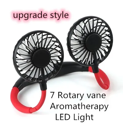 

Mini Fan USB Portable Neck Fan Neckband With Rechargeable Battery LED Light