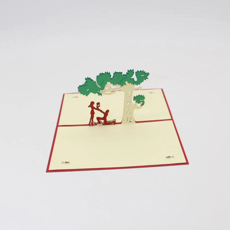 3D всплывающие карты Цветы День Рождения открытка юбилейные подарки дерево