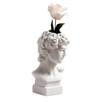 david statue flower vase white ceramic roman sculpture planter head vases makeup pen holder for home office garden decor