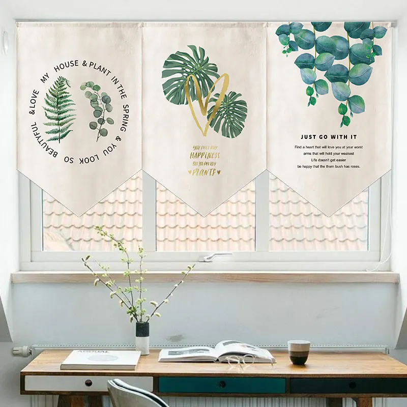 Нордическое зеленое растение короткая японская занавеска треугольная