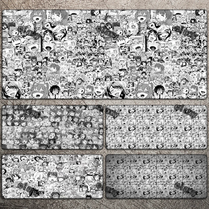 

Sexy Ahegao Gray Abstract Gaming Mouse Mat Computer Mouse Pad Desk Accessories Carpets Big Gamer Keyboard Mousepad Anime Deskmat