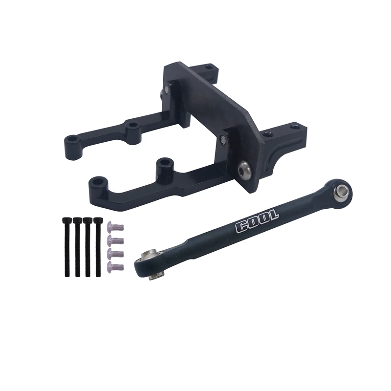 

RC 1/10 TRUCK AXLE Aluminum Servo Mount + Carbon Holder + Steering Link for AXIAL SCX10 II AR44 90046 90047 90060,Black