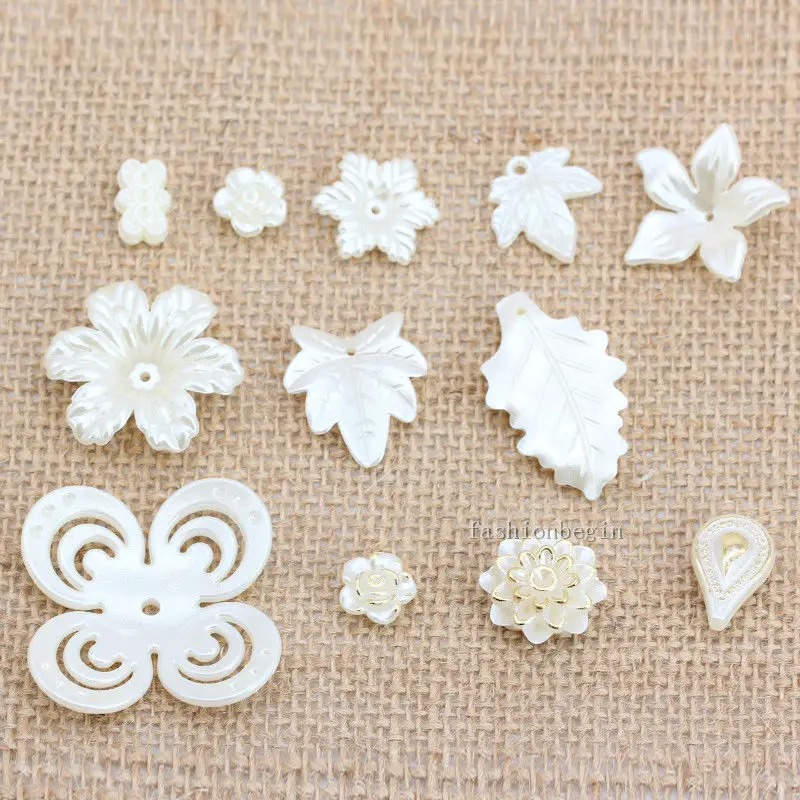 50 шт. акриловые объемные крем жемчуг Свободные Бусы шармы Подвески Ювелирных