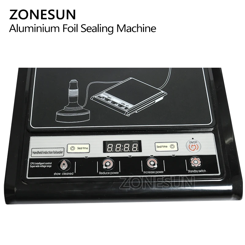 ZONESUN портативная индукционная машина для запечатывания алюминиевой фольги