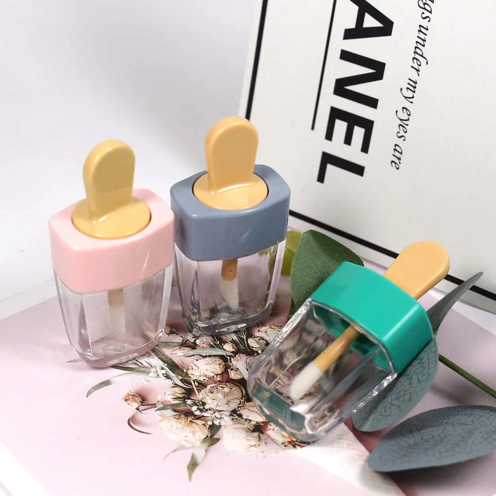 Тюбики для блеска губ розовый/зеленый/серый 5 шт. 8 мл | Красота и здоровье