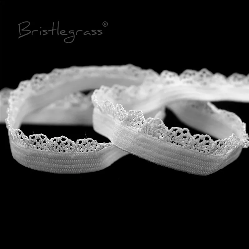 BRISTLEGRASS 2 5 10 Yard 3/8 "10mm Picot Schleife Rüschen Spitze Trim Gummi Mesh Spandex Bands Stirnband Dessous kleid Nähen Handwerk – Detail 2