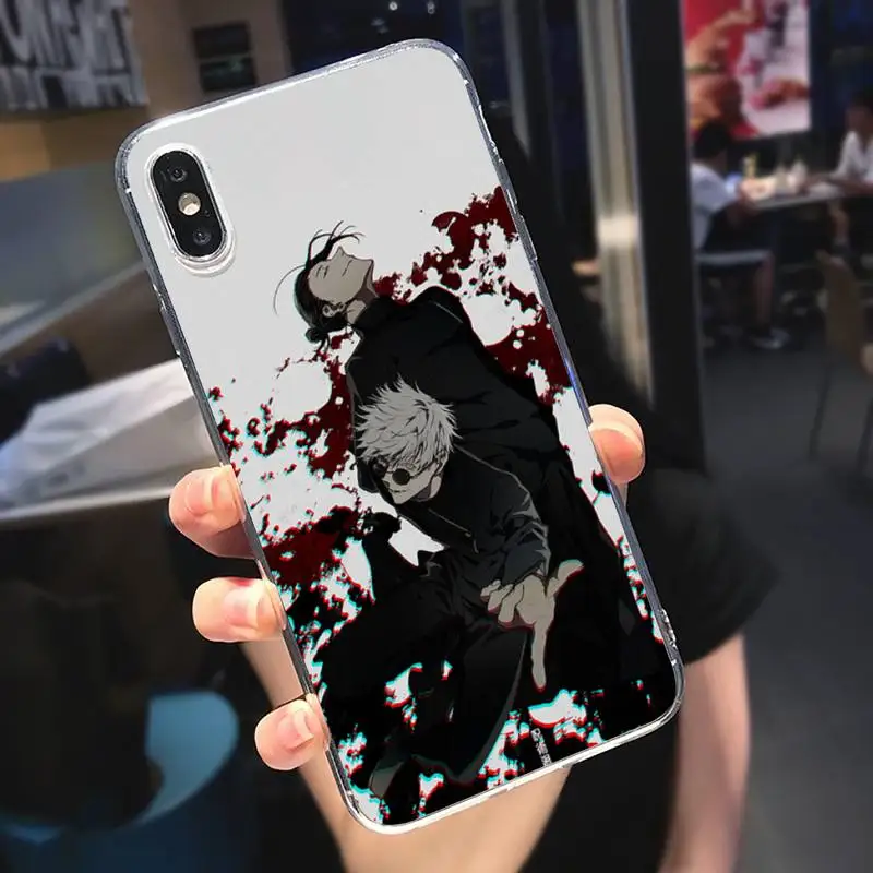 

Jujutsu Kaisen Satoru Gojo Japan anime Phone Case Transparent soft For iphone 5 s c se 6 6s 7 8 11 12 plus mini x xs xr pro max