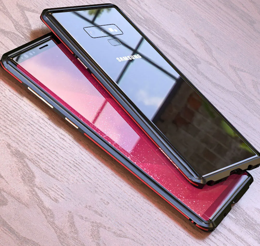 Изогнутый металлический бампер Luphie для samsung Galaxy Note 9 чехол Note 8 для iphone X Xs Max Xr 8 7 Plus Ультратонкий алюминиевый корпус