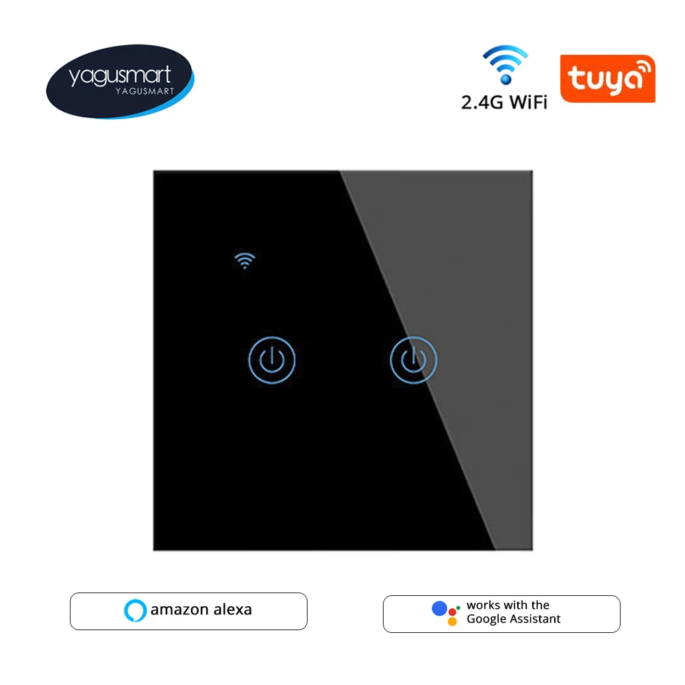 

Настенный сенсорный светильник ключатель света Yagusmart Tuya с поддержкой Wi-Fi и голосового управления через Alexa Google Home