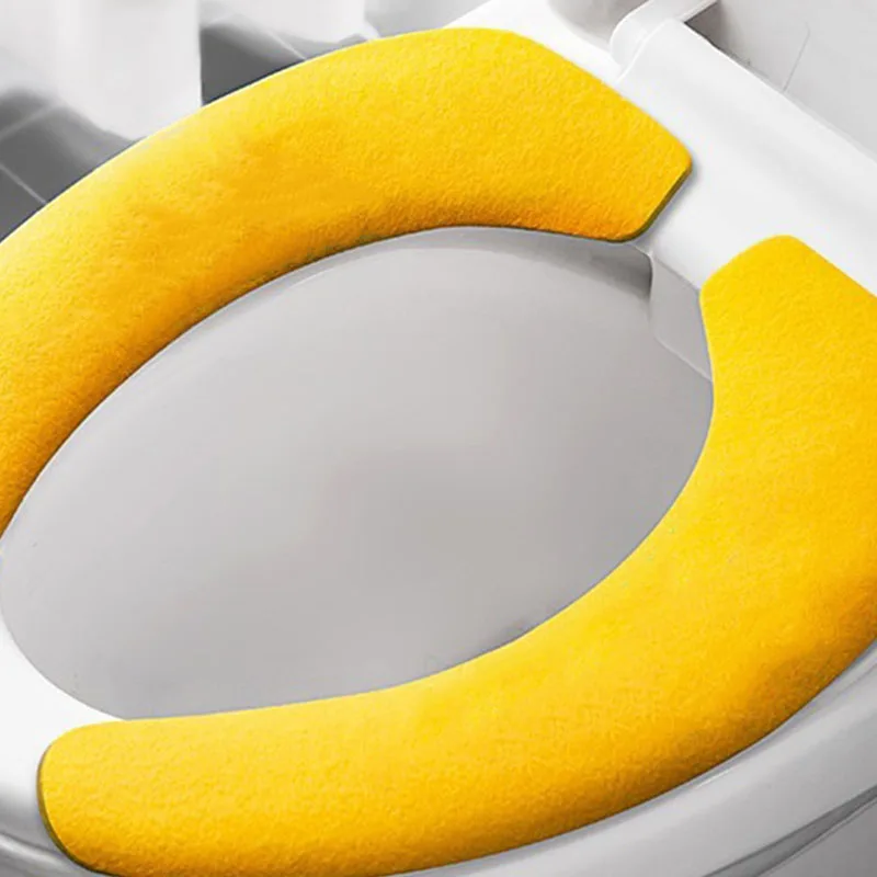 Универсальный чехол на сиденье унитаза мягкий наклейка моющийся подогреватель