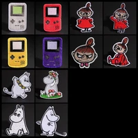 cartoon anime flower hippopotamus patches iron on sunflower witch game console appliques diy cute robot cat kid clothes decor