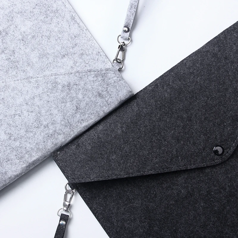 Простая однотонная шерстяная войлочная папка формата А4 Большая вместительная