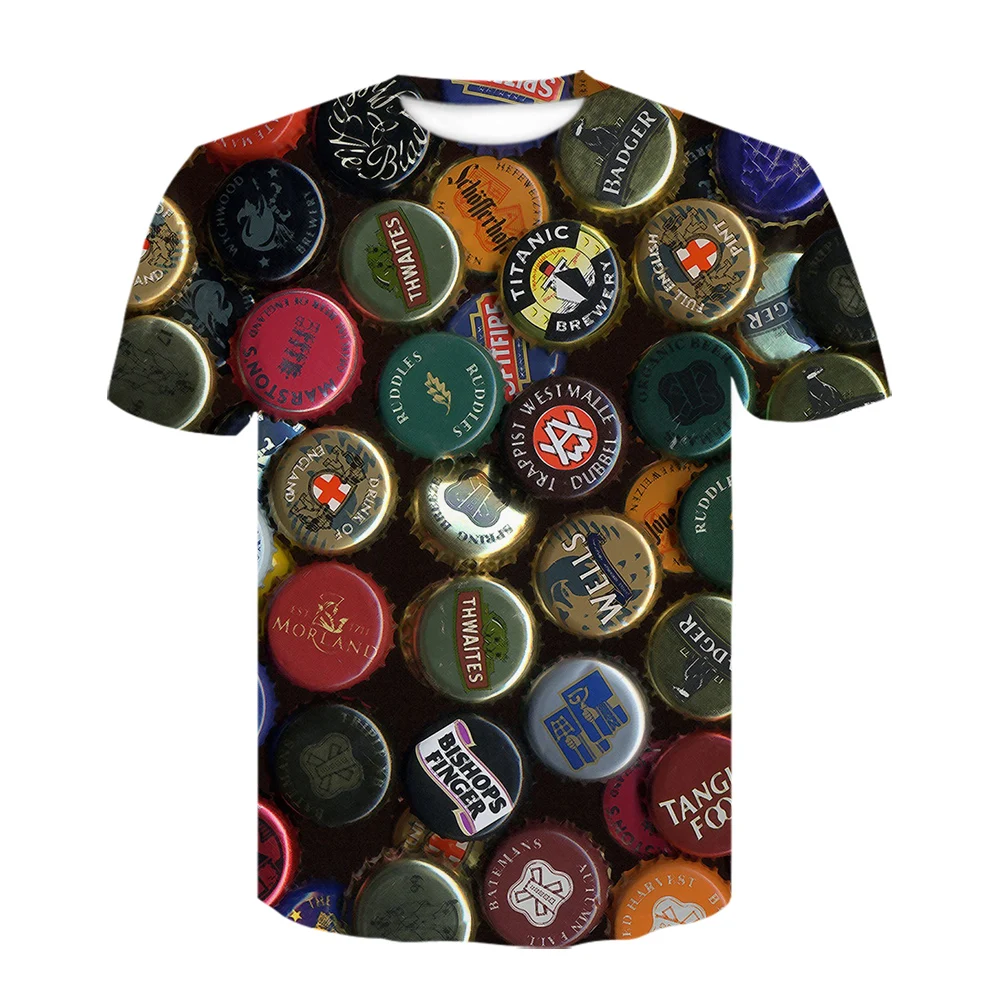 Футболка мужская с цветным рисунком осьминога цветы стрекоза 3D принт модная