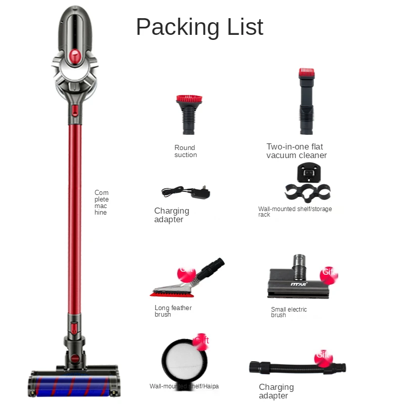 

Wireless Vacuum Cleaner Household Handheld Large Suction Power Ultra-Quiet Small Powerful Rechargeable Carpet Anti-Mite