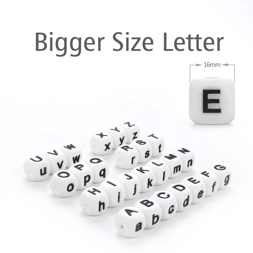 LOFCA силиконовые бусины алфавита 10 шт. с буквами не содержит Бисфенол А для