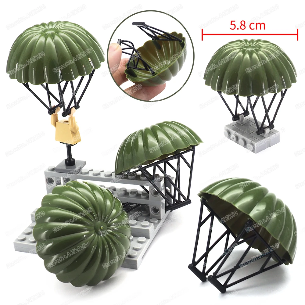 Военный классический WW2 солдат парашют конструктор Moc зеленые фигурки