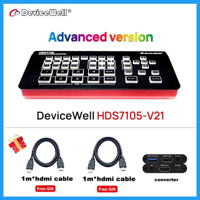 Супер мини переключатель DeviceWell HDS7105 4 + 1 DP входы видео для новых медиа прямых