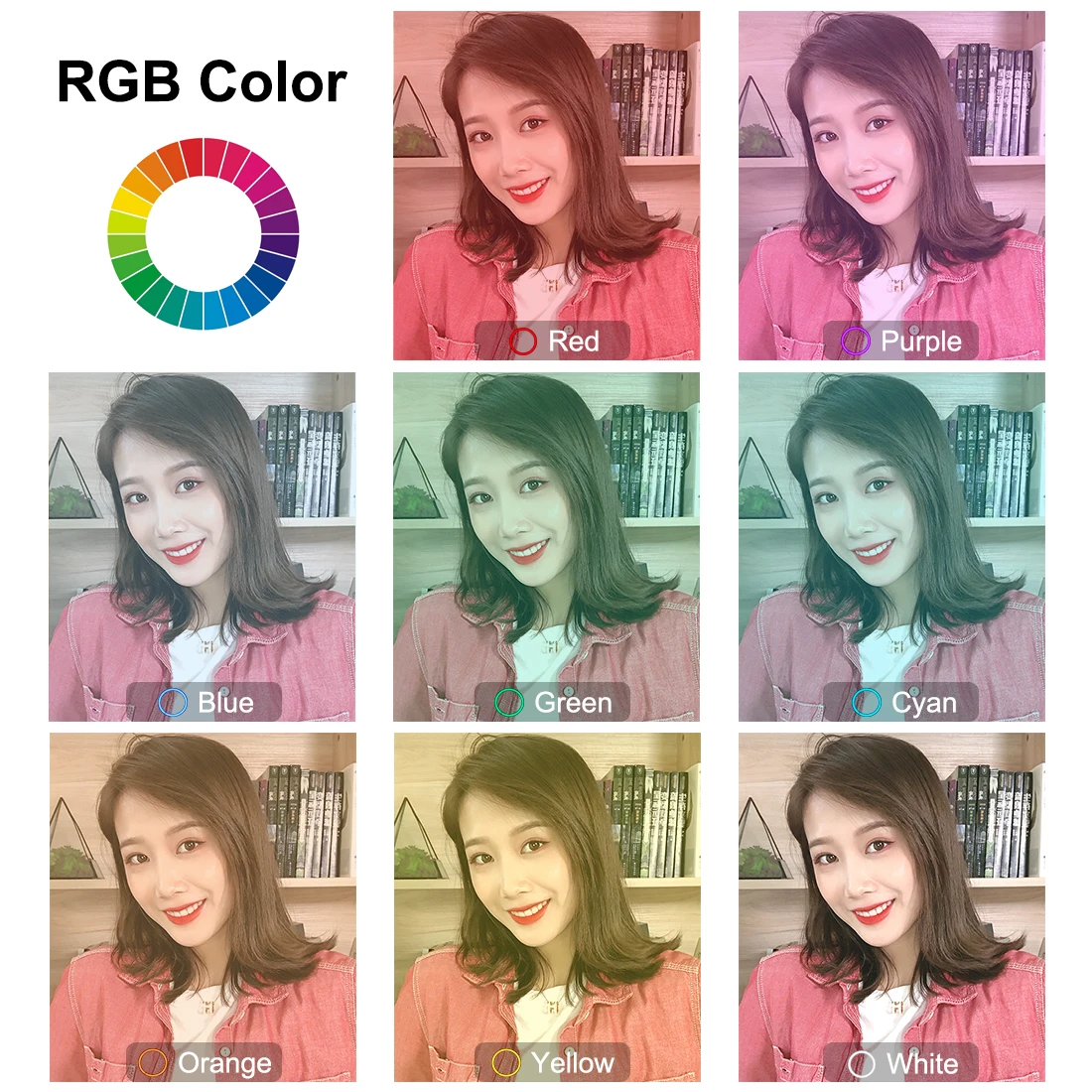 Cadiso фотография затемнения RGB Светодиодный светильник для селфи Студия фото кольцо лампа для телефона макияж с пультом дистанционного управления для фото YouTube видео