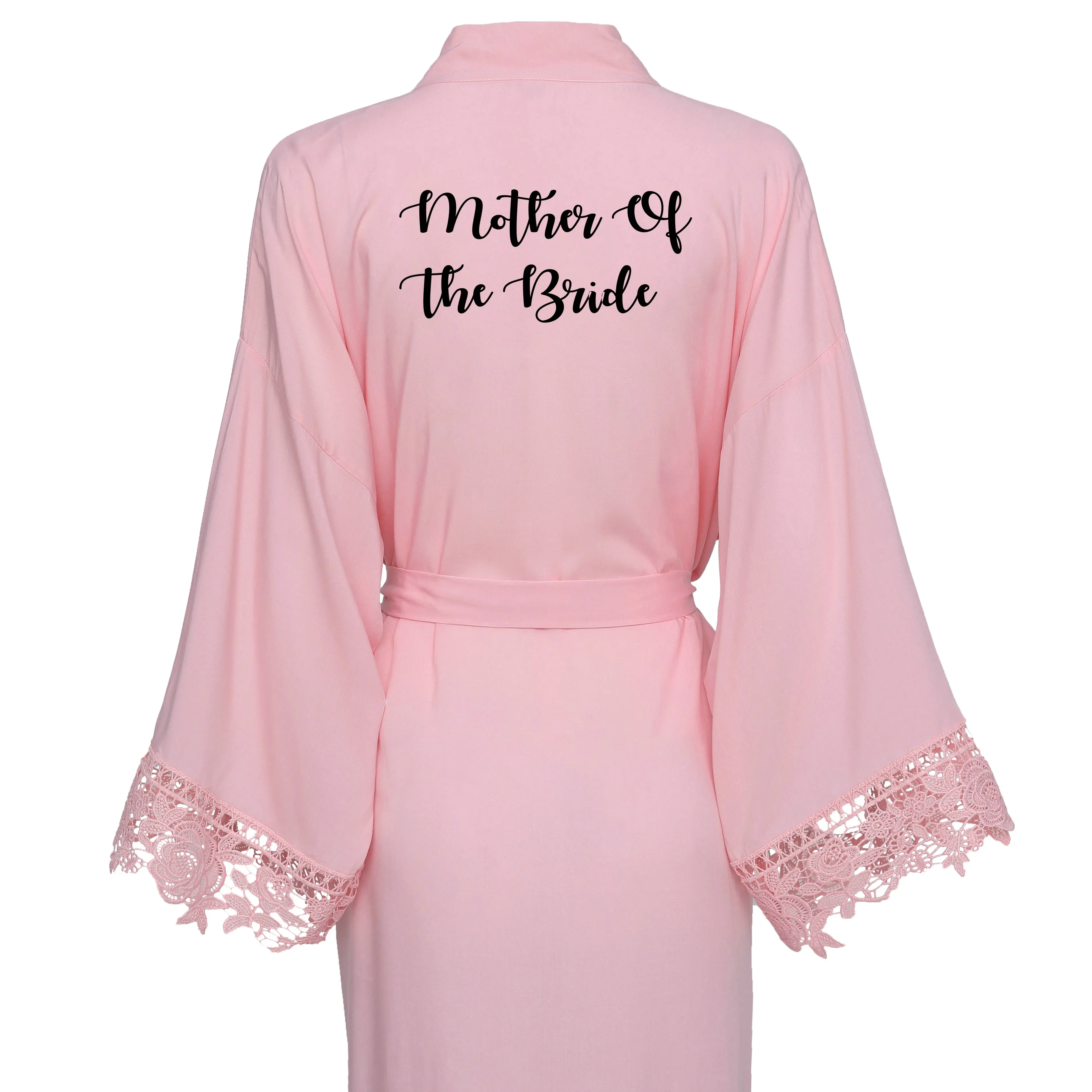 blush mother bride YUXINBRIDAL Бургундия невесты халаты хлопок кимоно халаты с кружевной отделкой женский свадебный Халат короткий пояс - Цвет: blush mother bride