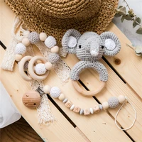 baby rattles suit 1set crochet rattle soother bracelet teether set for newborn baby gift wooden toy educational baby rattle suit