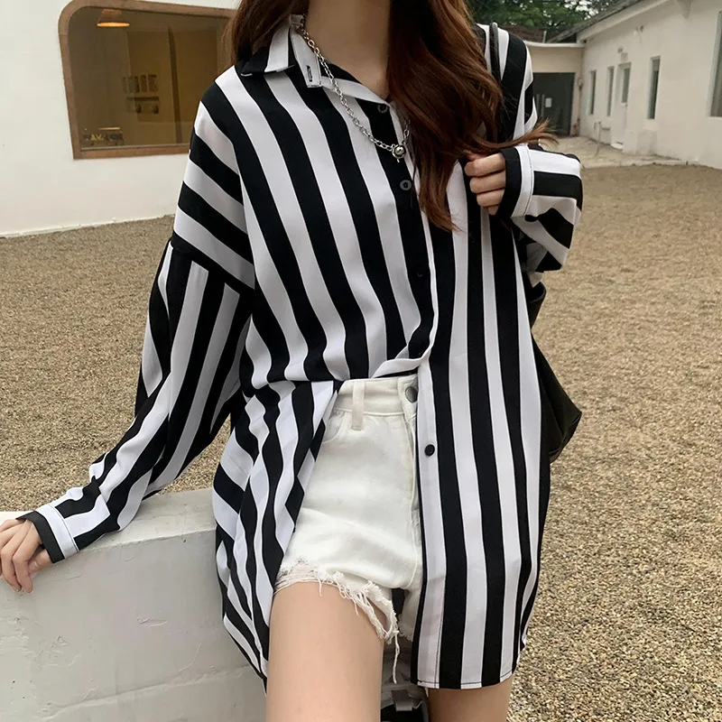 

Crescent City Черный и белый рубашка с вертикальными полосами Женская летняя обувь 2021 в Корейском стиле Стиль свободные туфли-лодочки на тонком с...