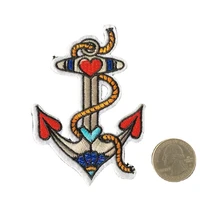 new love anchor embroidery patch iron on patches for clothing embroidered applique fabric sticker badge diy apparel parches