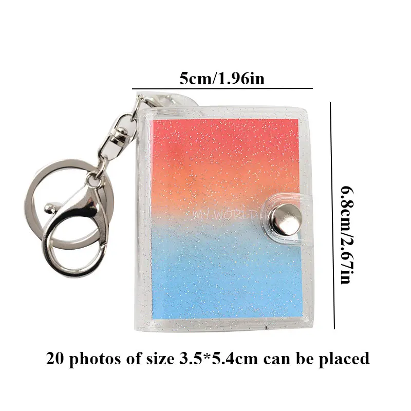 

2 Inch Photo Album PVC Sequins Transparent Sticker & Name Card Holder 20 Pockets Photo Holder Business Card Bag Mini Photo Holds