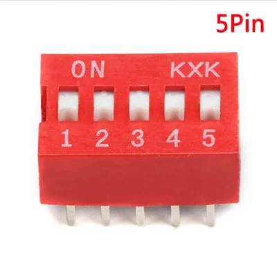 5Pin Red 5 шт. модуль переключателя типа оснастки 1 2 3 4 5 6 7 8 бит 2,54 мм положение способ погружения переключатель переключателя синий Щелчковый выключатель переключатель циферблата выключатель - Цвет: 5Pin Red