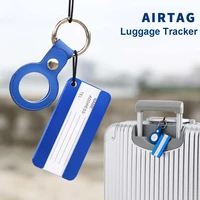 waterproof protective cover pu leather location tracker protector airtags keychain travel accessories luggage tag portable label