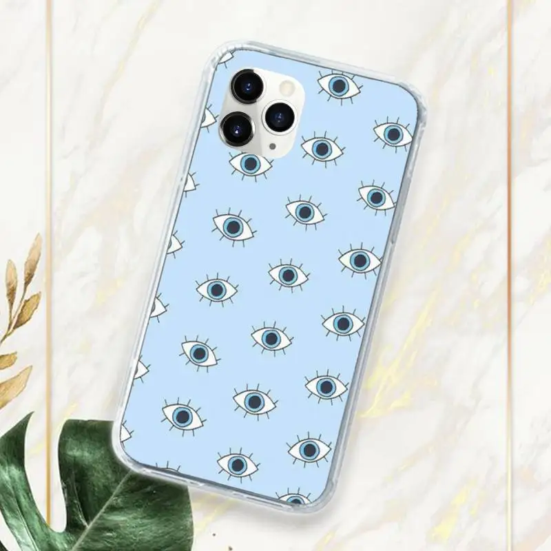 

Eye Blue Evil Eye Phone Case Transparent for iPhone 11 12 mini pro XS MAX 8 7 6 6S Plus X 5S SE 2020 XR