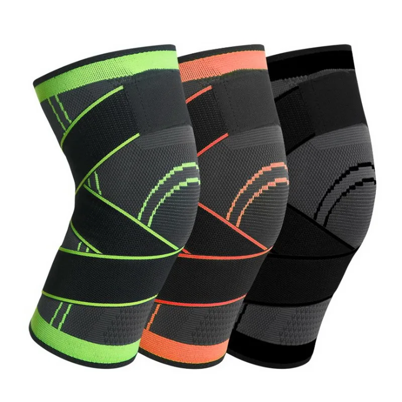 

2PCS Nylon Compression Knitted Knee Pads Running Cycling Sports Breathable Bandage Outdoor Fitness Climbing Leg Protective Gear