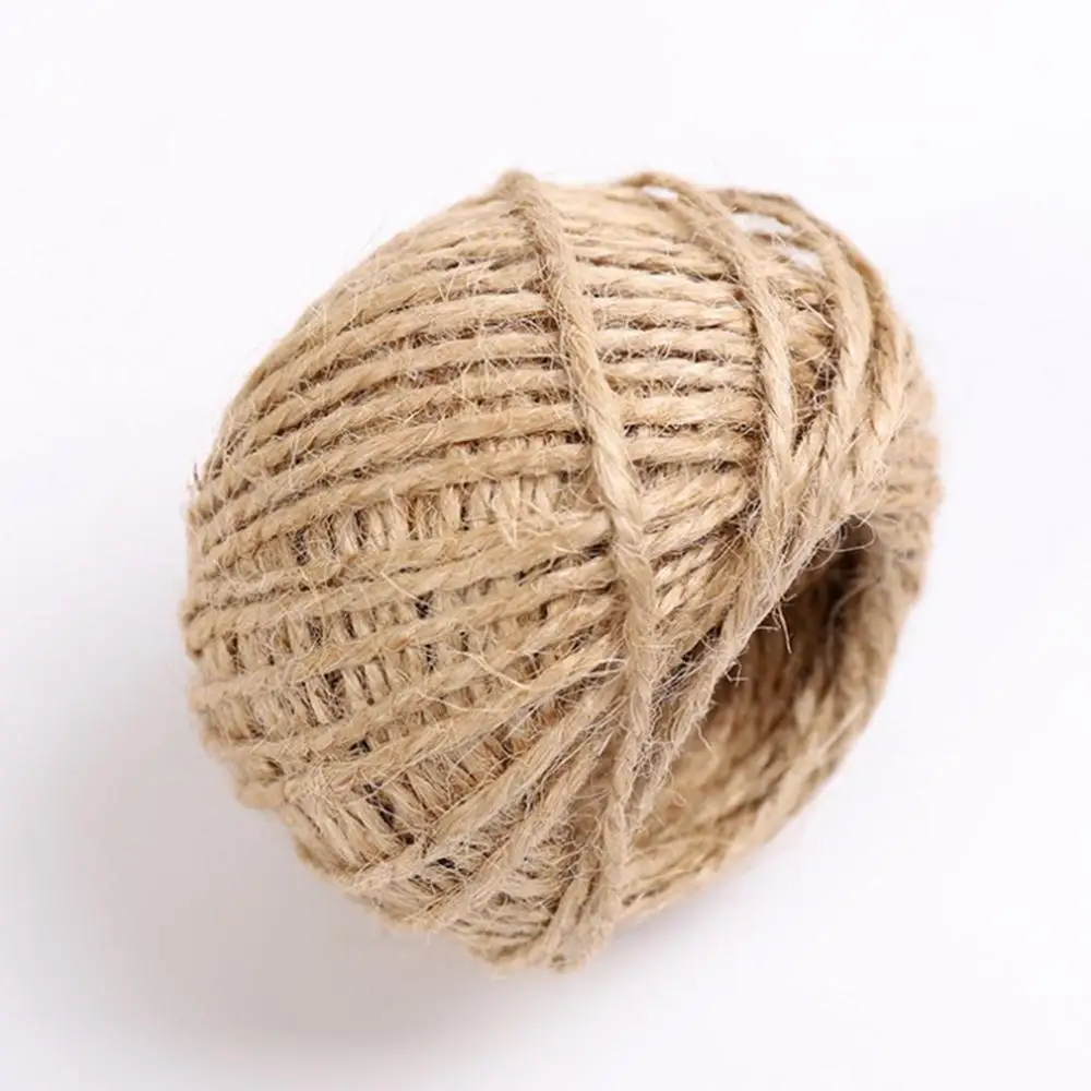 1 5 мм натуральный джутовый шпагат джутовая пеньковая верёвка подарочная