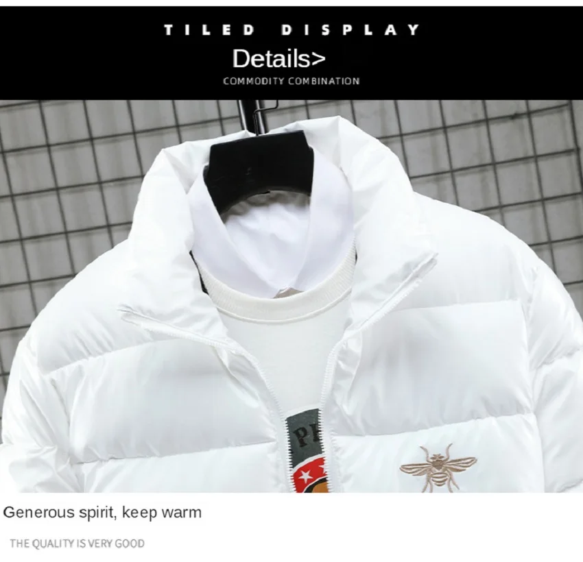 

Q&Z 2021 Thick Warm Men Winter Jacket Parka Casual Loose Harajuku Mens Oversized Parkas Coats Hooded Embroidery Clothes