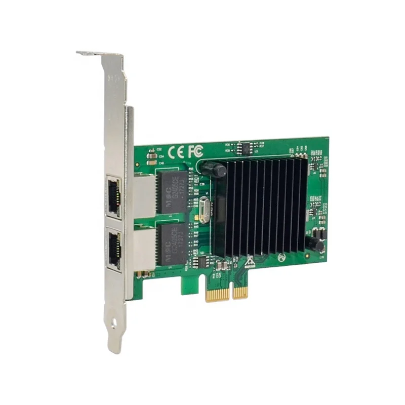 Placa de Rede Pci-e x1 para Gigabit Porta Elétrica de 1000m Pcie Porta Dupla Rj45 82575eb Portas Lan Cartões para acréscimos