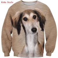 saluki kids sweatshirt 3d printed hoodies pullover boy for girl long sleeve shirts kids funny animal sweatshirt