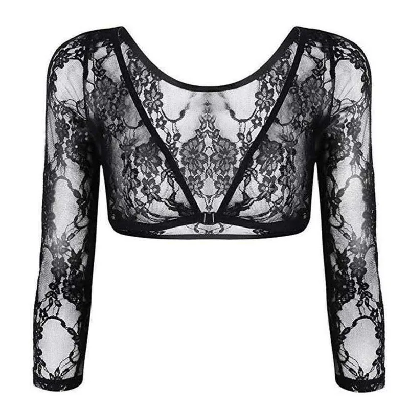 Lace black Женский бесшовный топ для коррекции фигуры с обеих сторон размера плюс, сетчатый бесшовный облегающий Топ, облегающий верх, рубашка, блузки, черный, белый, синий цвет - Цвет: Lace black
