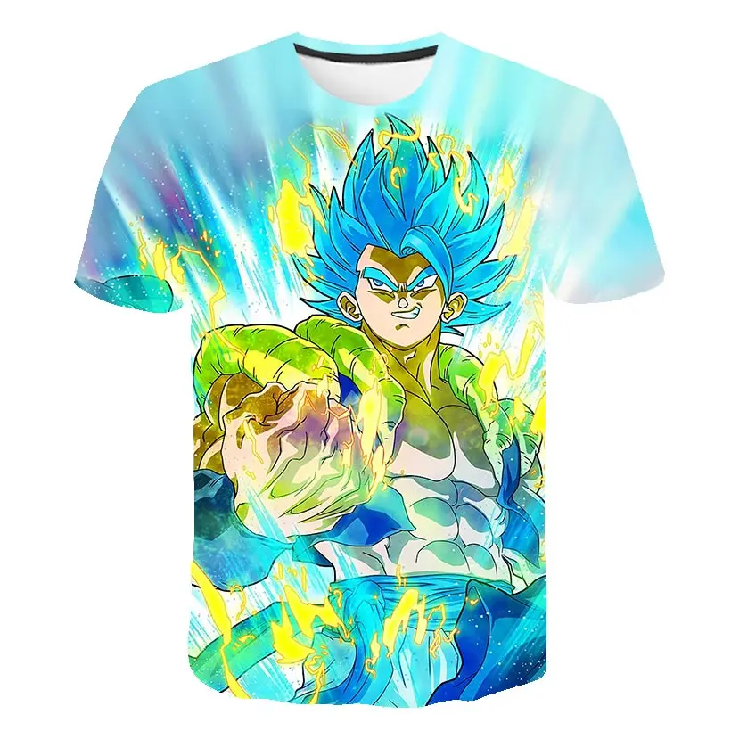 

2021 Summer 3D T Shirt Boy Girl Kids Goku Fashion Streetwear Cartoon Children Short Sleeve Printed T-Shirt Cool Tops Tee