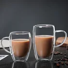 Прозрачная Термоизолирующая чашка ручной работы из двойного стекла, чашка для чая, напитков, кофе, термостойкая, безопасная для здоровья