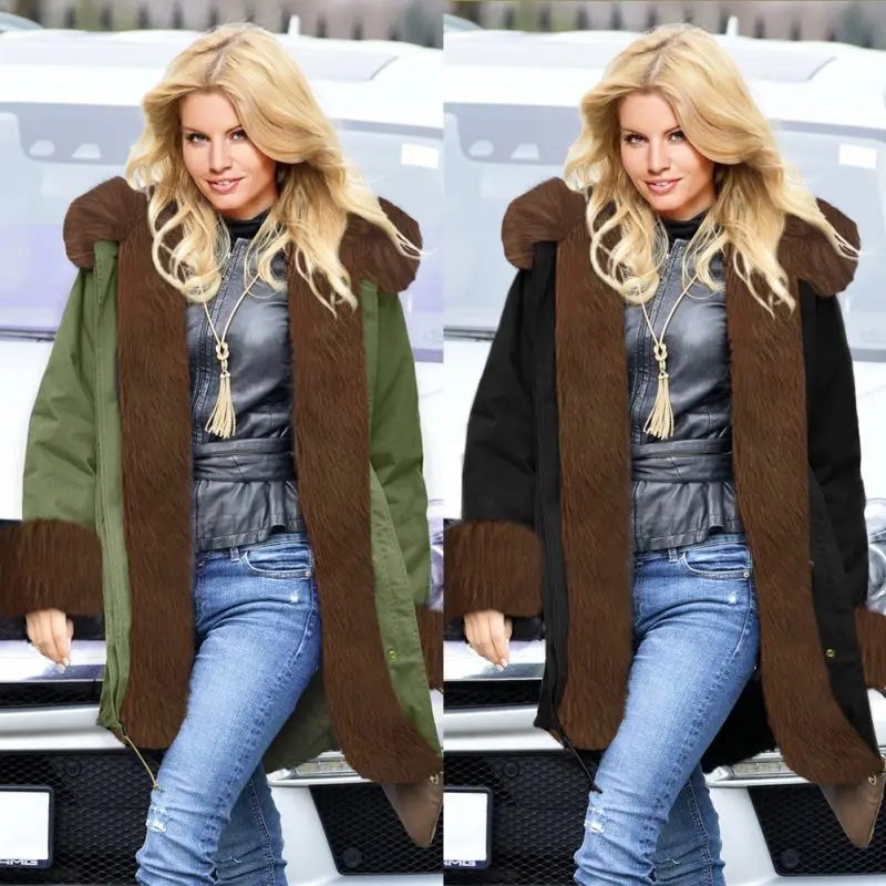 2020 Женское зимнее хлопковое пальто с капюшоном и меховым воротником верхняя